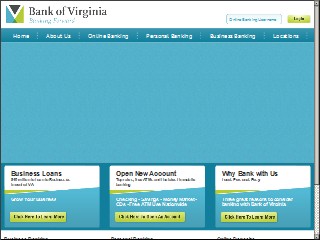 Web site www.bankofva.com, Bank Of Virginia