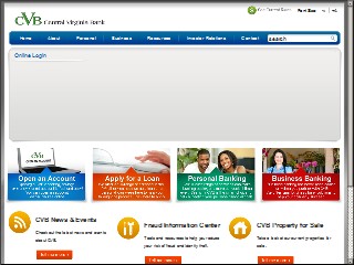 Web site www.centralvabank.com, Central Virginia Bank