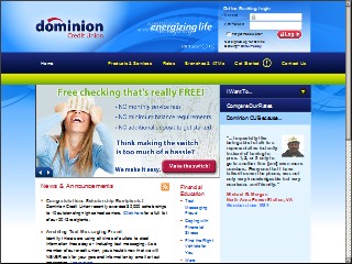 Web site www.dominioncu.org, Va Power-Nc Power Credit Union