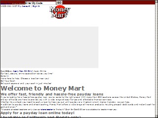 Web site www.moneymart.com, Money Mart